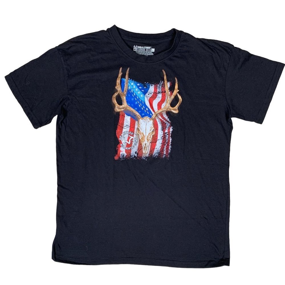 Realtree by Staghorn Creek Mens Black T-Shirt Size Large